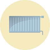 Icône de radiateur, illustration semi-plate de vecteur de batterie d'appareil de chauffage Photos libres de droits Icône de radiateur, illustration semi-plate de vecteur de batterie d'appareil de chauffage Photos libres de droits