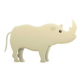 Icône de rhinocéros, style de bande dessinée illustration libre de droits Icône de rhinocéros, style de bande dessinée illustration libre de droits
