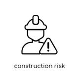 icône de risque de construction Vecteur linéaire plat moderne à la mode Constru illustration libre de droits icône de risque de construction Vecteur linéaire plat moderne à la mode Constru illustration libre de droits