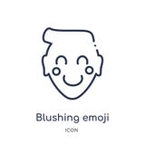 Icône de rougissement linéaire d'emoji de collection d'ensemble d'Emoji Ligne mince vecteur de rougissement d'emoji d'isolement s illustration libre de droits Icône de rougissement linéaire d'emoji de collection d'ensemble d'Emoji Ligne mince vecteur de rougissement d'emoji d'isolement s illustration libre de droits