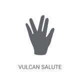 Icône de salut de Vulcan Concept à la mode de logo de salut de Vulcan sur b blanc illustration stock Icône de salut de Vulcan Concept à la mode de logo de salut de Vulcan sur b blanc illustration stock