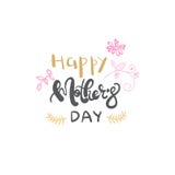 Icône de salutation de calligraphie d'isolement par lettrage heureux de jour de mères Photo stock Icône de salutation de calligraphie d'isolement par lettrage heureux de jour de mères Photo stock