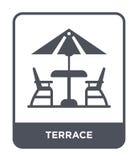 icône de terrasse dans le style à la mode de conception icône de terrasse d'isolement sur le fond blanc symbole plat simple et mo illustration stock icône de terrasse dans le style à la mode de conception icône de terrasse d'isolement sur le fond blanc symbole plat simple et mo illustration stock