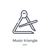 Icône de triangle de musique de collection d'ensemble de musique Ligne mince icône de triangle de musique d'isolement sur le fo illustration libre de droits Icône de triangle de musique de collection d'ensemble de musique Ligne mince icône de triangle de musique d'isolement sur le fo illustration libre de droits