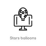 icône de vecteur de ballons d'étoiles d'ensemble ligne simple noire d'isolement illustration d'élément de concept de mise en rése illustration stock icône de vecteur de ballons d'étoiles d'ensemble ligne simple noire d'isolement illustration d'élément de concept de mise en rése illustration stock