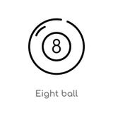 icône de vecteur de boule d'ensemble huit ligne simple noire d'isolement illustration d'élément de divertissement et de concept d illustration de vecteur icône de vecteur de boule d'ensemble huit ligne simple noire d'isolement illustration d'élément de divertissement et de concept d illustration de vecteur