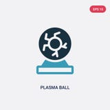 Icône de vecteur de boule de plasma de deux couleurs de concept de la science le symbole bleu d'isolement de signe de vecteur de illustration stock Icône de vecteur de boule de plasma de deux couleurs de concept de la science le symbole bleu d'isolement de signe de vecteur de illustration stock