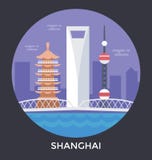 Icône de vecteur de Changhaï, Chine illustration libre de droits Icône de vecteur de Changhaï, Chine illustration libre de droits