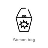 icône de vecteur de sac de femme d'ensemble ligne simple noire d'isolement illustration d'élément de concept de mode femme editab illustration stock icône de vecteur de sac de femme d'ensemble ligne simple noire d'isolement illustration d'élément de concept de mode femme editab illustration stock