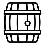 Icône en bois de baril de whiskey, style d'ensemble illustration libre de droits Icône en bois de baril de whiskey, style d'ensemble illustration libre de droits