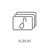 Icône linéaire d'album Concept moderne de logo d'album d'ensemble sur le Ba blanc illustration de vecteur Icône linéaire d'album Concept moderne de logo d'album d'ensemble sur le Ba blanc illustration de vecteur