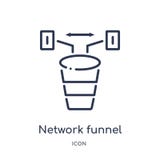 Icône linéaire d'entonnoir de réseau de sécurité d'Internet et de collection d'ensemble de mise en réseau Ligne mince icône d'ent illustration libre de droits Icône linéaire d'entonnoir de réseau de sécurité d'Internet et de collection d'ensemble de mise en réseau Ligne mince icône d'ent illustration libre de droits