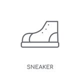 Icône linéaire d'espadrille Concept moderne de logo d'espadrille d'ensemble sur le petit morceau illustration libre de droits Icône linéaire d'espadrille Concept moderne de logo d'espadrille d'ensemble sur le petit morceau illustration libre de droits