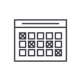 Icône linéaire d'horaire, signe, symbole, vecteur sur le fond d'isolement illustration de vecteur Icône linéaire d'horaire, signe, symbole, vecteur sur le fond d'isolement illustration de vecteur