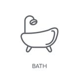 Icône linéaire de Bath Concept moderne de logo de Bath d'ensemble sur le dos blanc illustration libre de droits Icône linéaire de Bath Concept moderne de logo de Bath d'ensemble sur le dos blanc illustration libre de droits