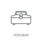 Icône linéaire de boîte à outils Concept moderne de logo de boîte à outils d'ensemble sur le petit morceau illustration de vecteur Icône linéaire de boîte à outils Concept moderne de logo de boîte à outils d'ensemble sur le petit morceau illustration de vecteur