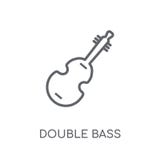 Icône linéaire de double basse Double concept bas de logo d'ensemble moderne illustration stock Icône linéaire de double basse Double concept bas de logo d'ensemble moderne illustration stock