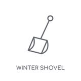 icône linéaire de pelle à hiver Escroquerie moderne de logo de pelle à hiver d'ensemble illustration stock icône linéaire de pelle à hiver Escroquerie moderne de logo de pelle à hiver d'ensemble illustration stock