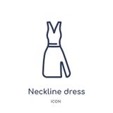 Icône linéaire de robe d'encolure de collection d'ensemble de mode Ligne mince icône de robe d'encolure d'isolement sur le fond b illustration de vecteur Icône linéaire de robe d'encolure de collection d'ensemble de mode Ligne mince icône de robe d'encolure d'isolement sur le fond b illustration de vecteur