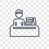 Icône linéaire de vecteur de concept d'étudiant et de livres sur le transpa illustration libre de droits Icône linéaire de vecteur de concept d'étudiant et de livres sur le transpa illustration libre de droits