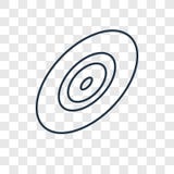 Icône linéaire de vecteur de concept de golf de disque d'isolement sur le CCB transparent illustration libre de droits Icône linéaire de vecteur de concept de golf de disque d'isolement sur le CCB transparent illustration libre de droits