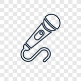 Icône linéaire de vecteur de concept de microphone d'isolement sur le Ba transparent illustration libre de droits Icône linéaire de vecteur de concept de microphone d'isolement sur le Ba transparent illustration libre de droits
