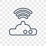 Icône linéaire de vecteur de concept de modem de Wifi sur le Ba transparent illustration de vecteur Icône linéaire de vecteur de concept de modem de Wifi sur le Ba transparent illustration de vecteur