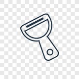 Icône linéaire de vecteur de concept de Peeler sur le backgr transparent illustration stock Icône linéaire de vecteur de concept de Peeler sur le backgr transparent illustration stock