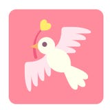 Icône plate d'oiseau d'amour illustration stock Icône plate d'oiseau d'amour illustration stock