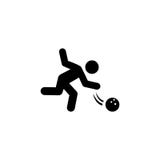 Icône plate de vecteur de bowling de joueur de boule professionnelle de jet illustration libre de droits Icône plate de vecteur de bowling de joueur de boule professionnelle de jet illustration libre de droits