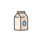 Icône remplie par paquet d'ensemble de lait illustration de vecteur Icône remplie par paquet d'ensemble de lait illustration de vecteur