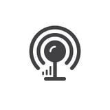 Icône simple d'antenne sans fil de signal illustration libre de droits Icône simple d'antenne sans fil de signal illustration libre de droits