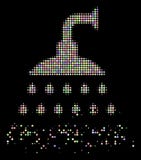 Icône tramée dissoute lumineuse de douche de Pixelated illustration libre de droits Icône tramée dissoute lumineuse de douche de Pixelated illustration libre de droits