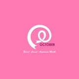 Icône typographique et rose d'octobre de ruban Cancer du sein octobre A illustration de vecteur Icône typographique et rose d'octobre de ruban Cancer du sein octobre A illustration de vecteur