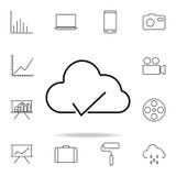 icône vérifiée de nuage Ensemble détaillé d'icônes simples Conception graphique de la meilleure qualité Une des icônes de collect illustration libre de droits icône vérifiée de nuage Ensemble détaillé d'icônes simples Conception graphique de la meilleure qualité Une des icônes de collect illustration libre de droits