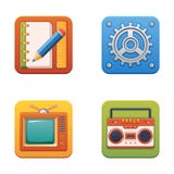 Icônes colorées de technologie pour le Web et l'impression illustration de vecteur Icônes colorées de technologie pour le Web et l'impression illustration de vecteur