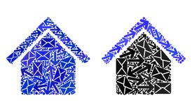 Icônes de la mosaïque House1 du trafic de courrier illustration libre de droits Icônes de la mosaïque House1 du trafic de courrier illustration libre de droits