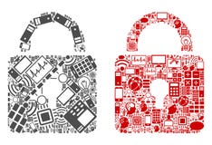 Ic?nes de mosa?que de serrure pour BigData illustration de vecteur Ic?nes de mosa?que de serrure pour BigData illustration de vecteur