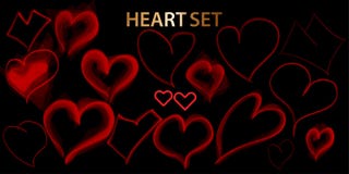 Icônes tirées par la main de coeur réglées d'isolement sur le fond noir Coeurs pour le site Web, l'affiche, la plaquette, le papi illustration stock Icônes tirées par la main de coeur réglées d'isolement sur le fond noir Coeurs pour le site Web, l'affiche, la plaquette, le papi illustration stock