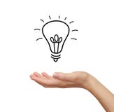 Idea Bulb In Woman Hand Holding Royalty Free Stock Photography