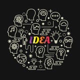 Idea colorful gradient with line icons set Stock Images Idea colorful gradient with line icons set Stock Images