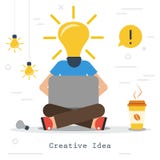 Idea creativa del negocio - hombre con la cabeza de la lámpara libre illustration Idea creativa del negocio - hombre con la cabeza de la lámpara libre illustration