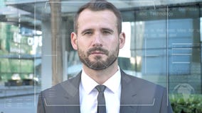Identyfikacja biznesmen biometrycznym twarzowym rozpoznania skanerowania systemem zbiory Identyfikacja biznesmen biometrycznym twarzowym rozpoznania skanerowania systemem zbiory