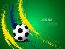 Idérik elegant fotbollbakgrund med Brasilien färgar grungefärgstänk. royaltyfri illustrationer Idérik elegant fotbollbakgrund med Brasilien färgar grungefärgstänk. royaltyfri illustrationer