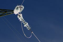 Ijs op Isolatoren van Hoogspanningpowerline stock fotografie Ijs op Isolatoren van Hoogspanningpowerline stock fotografie