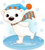 Ijsbeer op schaatsen royalty-vrije illustratie Ijsbeer op schaatsen royalty-vrije illustratie