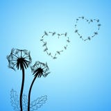 Ik houd van de illustratie van het de herfstconcept met paardebloembloemen en zaden stock illustratie Ik houd van de illustratie van het de herfstconcept met paardebloembloemen en zaden stock illustratie