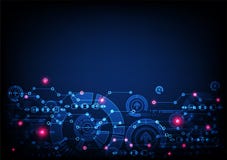 Il blu astratto ha colorato il fondo tecnologico con vario elem illustrazione di stock Il blu astratto ha colorato il fondo tecnologico con vario elem illustrazione di stock
