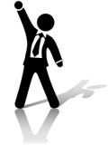 Il braccio & il pugno dell'uomo d'affari celebrano il successo di affari illustrazione di stock Il braccio & il pugno dell'uomo d'affari celebrano il successo di affari illustrazione di stock
