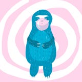 Il bradipo blu sveglio del fumetto gonfia illustrazione vettoriale Il bradipo blu sveglio del fumetto gonfia illustrazione vettoriale